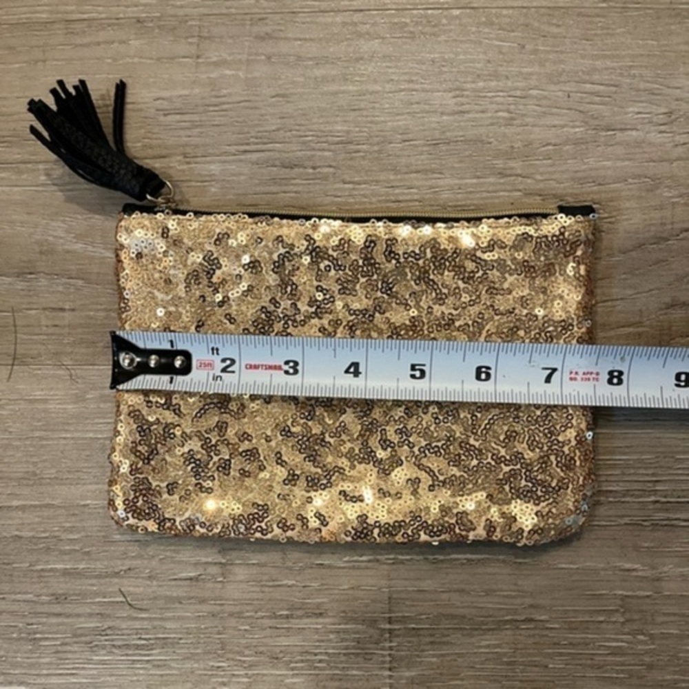 IPSY Glam Bag Metallic Gold Sequin and Black Like New - Picture 3 of 11